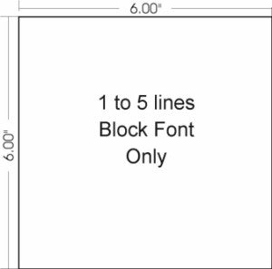 6" x 6" Sign/Nameplate - Plastic - Block Font