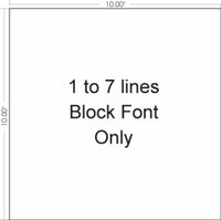 10" x 10" Sign/Nameplate - Plastic - Block Font