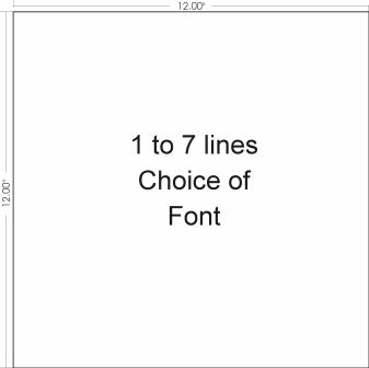 12" x 12" Sign/Nameplate - Plastic - Choice of Font