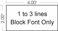 2" x 4" Sign/Nameplate - Plastic - Block Font only