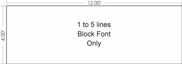 4" x 12" Sign/Nameplate - Plastic - Block Font