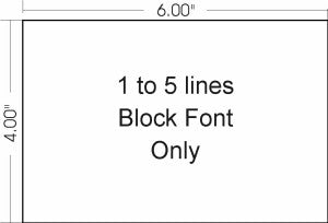 4" x 6" Sign/Nameplate - Plastic - Block Font