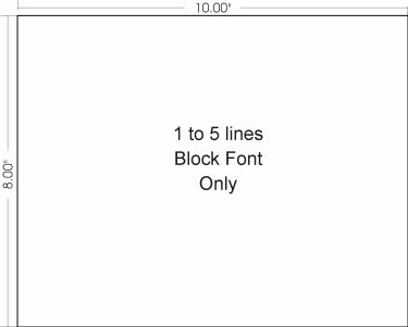 8" x 10" Sign/Nameplate - Plastic - Block Font