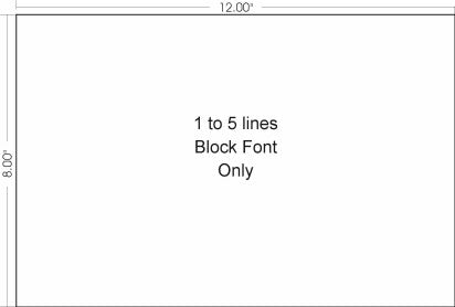 8" x 12" Sign/Nameplate - Plastic - Block Font