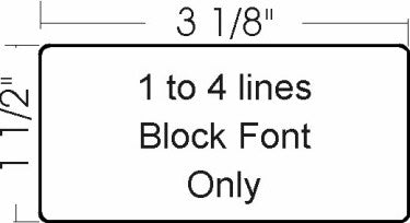 1 1/2" x 3 1/8" Large Plastic Badge - Block Font