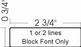3/4" x 2 3/4" Small Plastic Badge - Block Font