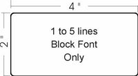 2" x 4" Extra Large Plastic Badge - Block Font