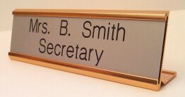 8" Metal Desk Nameplate- Block Font