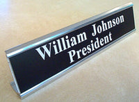 10" Metal Desk Nameplate - Choice of Font