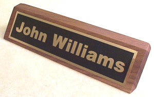 8" Walnut Desk Nameplate - Brass Plate